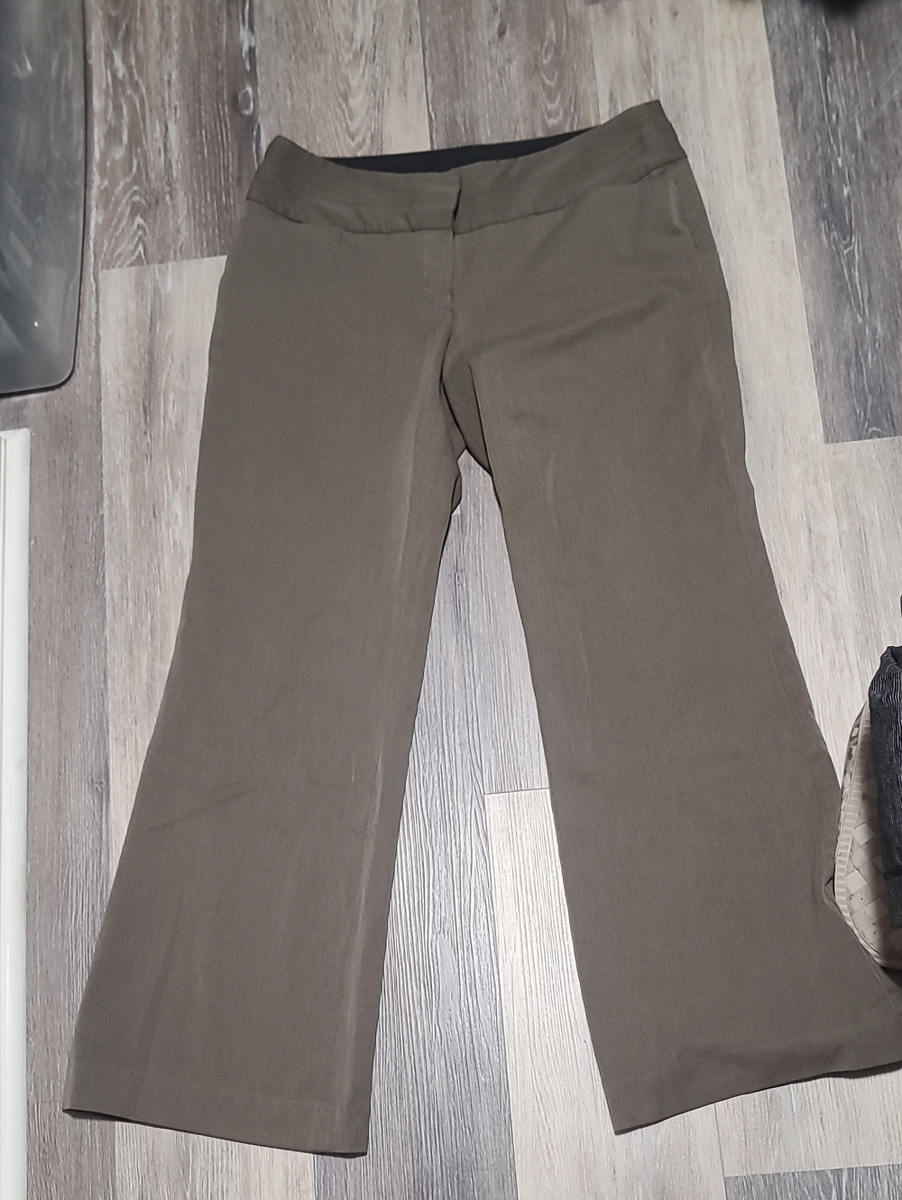 Express Olive Tan Boot-Cut Dress Pants